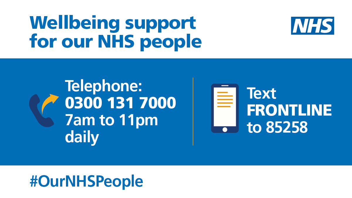Nurses, midwives, porters, AHPs, cleaners, IT and comms pros, doctors — the list of #OurNHSPeople working incredibly hard goes on and on. It's a challenging time for the NHS, which is why we’re launching a new staff support helpline and text service. 📞💬 england.nhs.uk/2020/04/nhs-la…