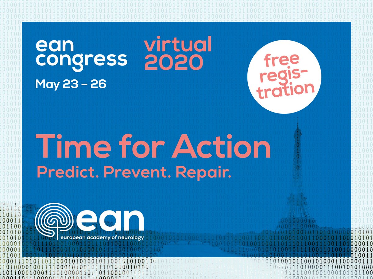 EANeurology's tweet photo. 📣Registration for #EANVirtual 2020 opened yesterday! Make sure to register! The virutal congress is FREE OF CHARGE and accessible from ANYWHERE 🏠💻
https://t.co/SdCaci4s45
#stayathome #weRneurology https://t.co/w5HBuEpPNE