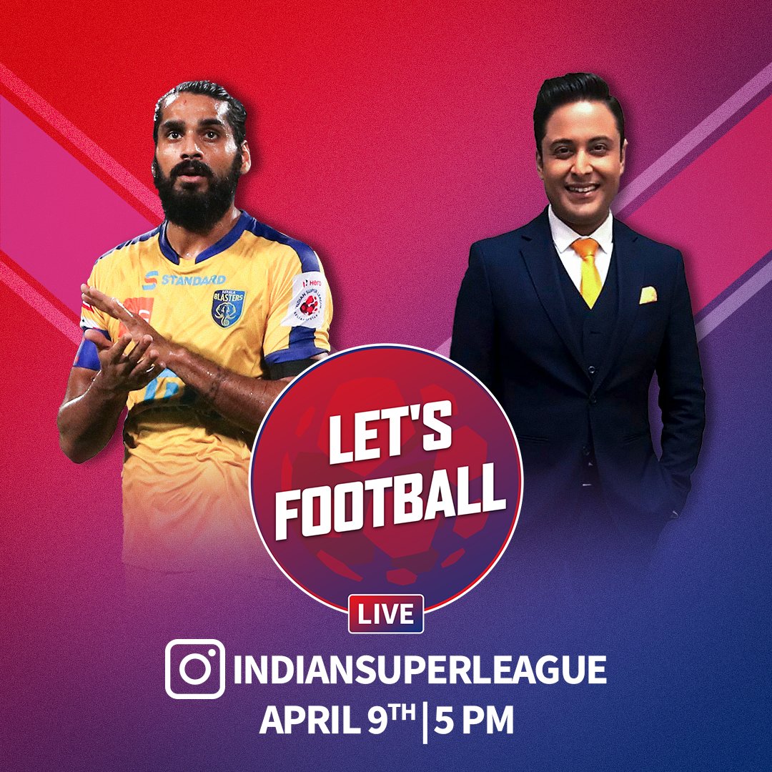 IndSuperLeague's tweet photo. Get ready for something special, #HeroISL fans!

Join @AnanTyagi_ on Instagram LIVE with special guest @SandeshJhingan, tomorrow at 5 pm.

Send in your questions below and get them answered.

#LetsFootballLive #TrueLove https://t.co/J59XfidhE3