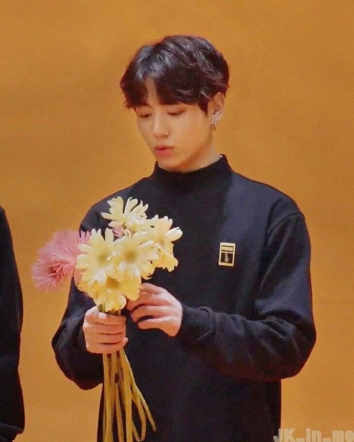 jungkook with flowers: a thread