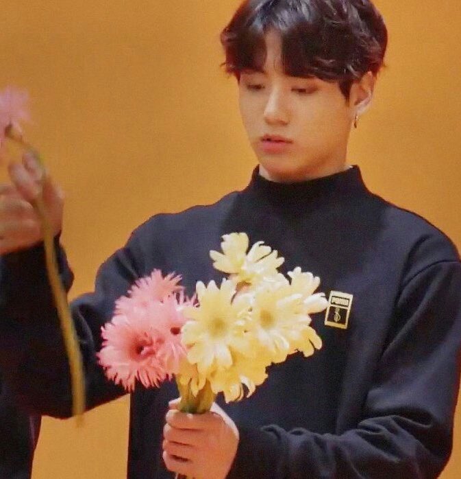 jungkook with flowers: a thread