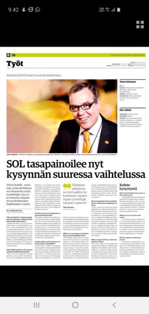 AnuEronen's tweet photo. SOLin vahva ja monipuolinen osaaminen käytössäsi . ⁦@SOLPalvelut⁩ ⁦@SOLPesula⁩ ⁦@SOLHePa⁩ ⁦@TimoSairanen1⁩ ⁦@Jjjoronen⁩ https://t.co/9EbcVigVco