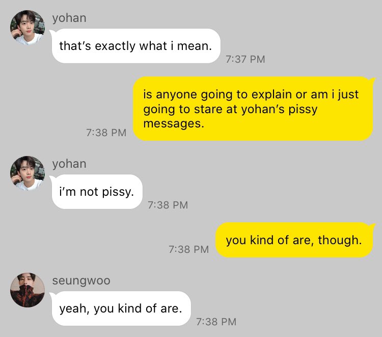 ➳ yohan’s pissy.