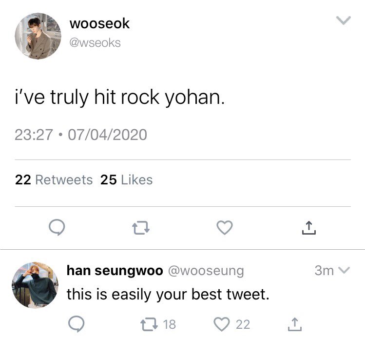 ➳ wooseok hit rock yohan.