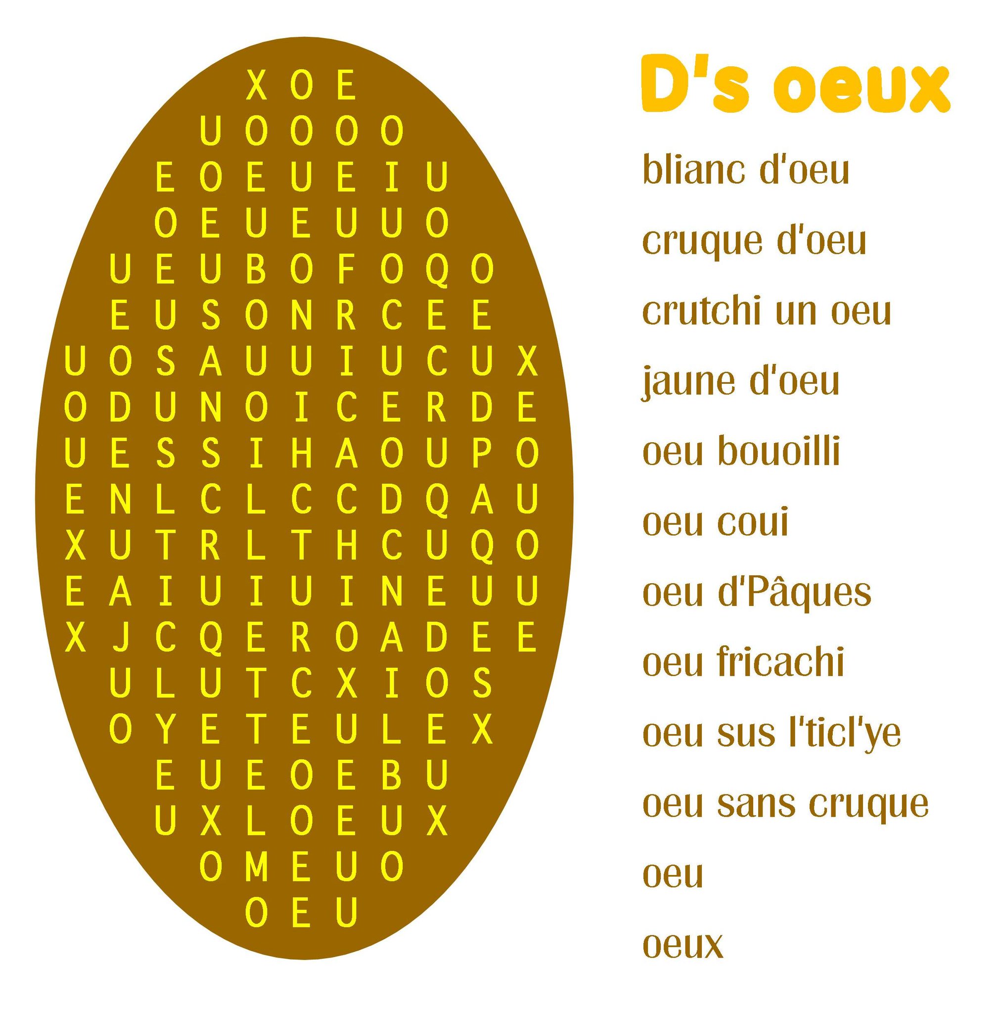 L Office Du Jerriais Mots Muchis D S Oeux Jerriais Wordsearch Eggs