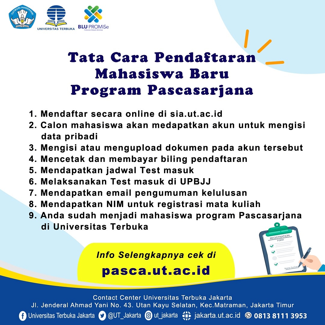 UT_Jakarta's tweet photo. Hai #SobatUTJkt, ingin mendaftar sebagai mahasiswa baru Pascasarjana, tapi bingung bagaimana caranya?

Yuk ikuti tata cara pendaftaran seperti yang ada pada gambar di atas.

Selamat mencoba ya 😊 

#tipsUTJkt  #LearningFromHome #kuliahonline #pascasarjana #belajartanpabatas https://t.co/MdPUYDlA2K