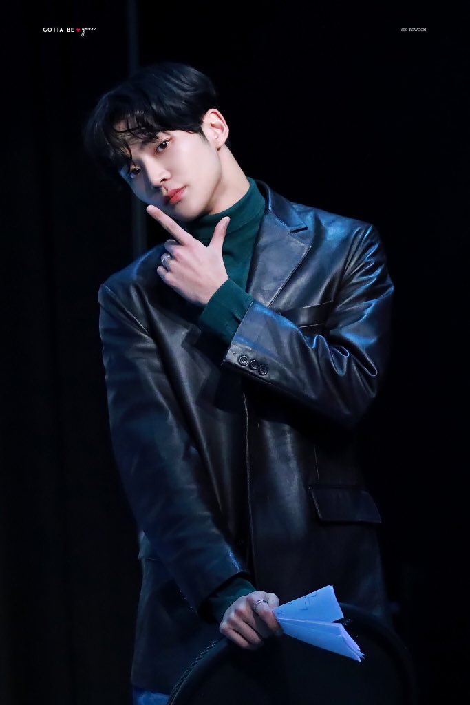 12. Rowoon with green turtle shirt with black leather jacket  #로운  #SF9  #ROWOON  #에스에프나인