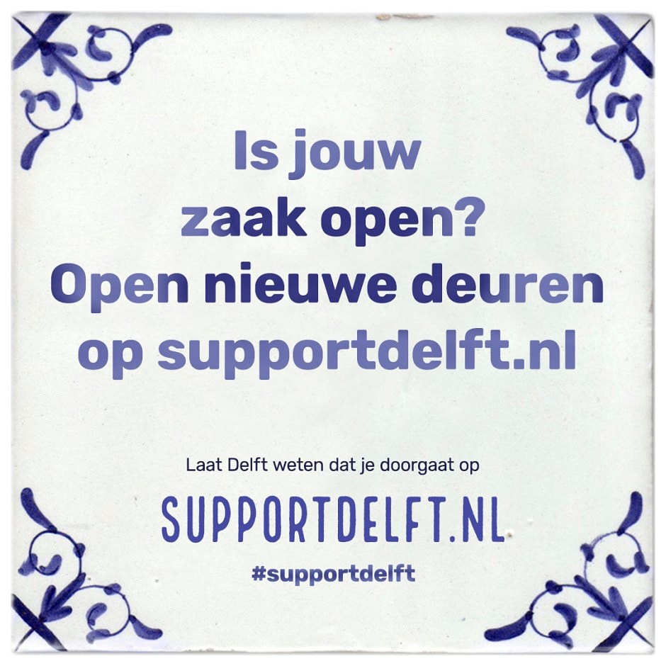Kijk op supportdelft.nl en meld je als bedrijf aan. #supportdelft