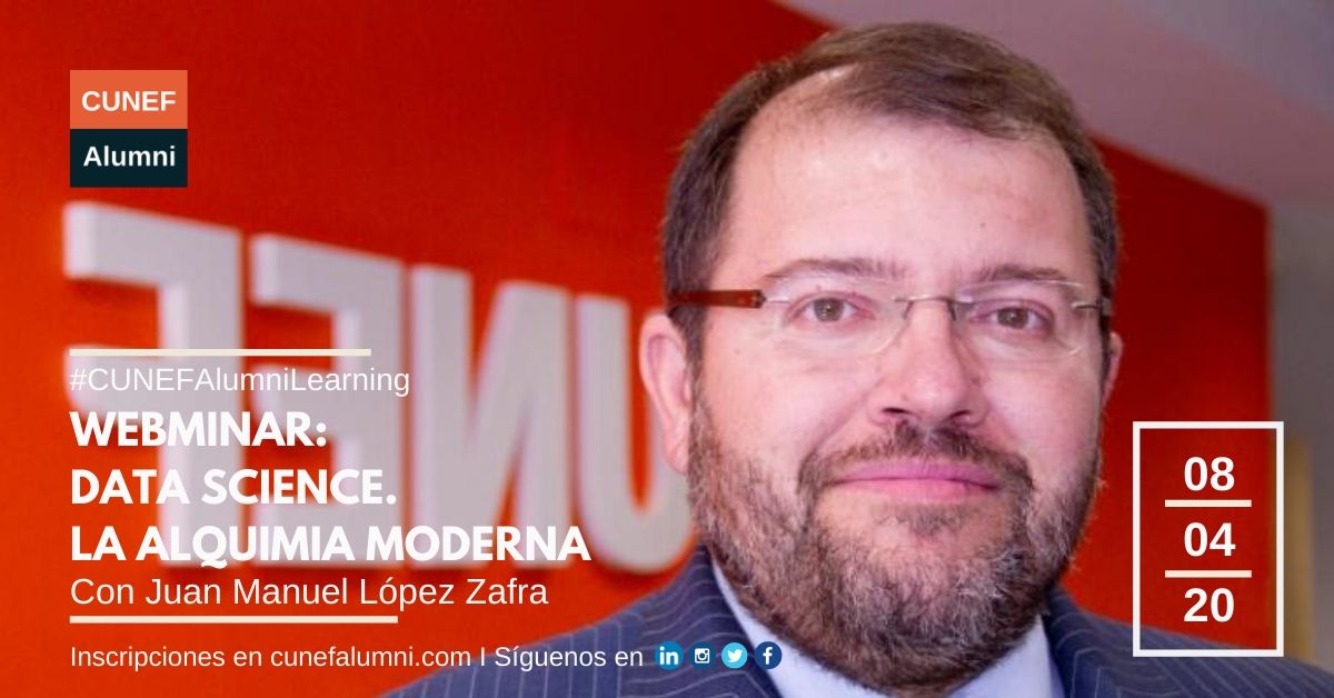 CunefAlumni's tweet photo. El Profesor de @CUNEF, @jmlopezzafra, experto en Data Science, nos ofrecerá hoy un taller virtual en el que nos hablará sobre Data Science. La alquimia moderna.
¡Te esperamos! Inscríbete en la plataforma 👉https://t.co/2HhwDqsNw2 #YoMeQuedoEnCasa #CunefAlumniLearning https://t.co/E8cVZ4bVU7