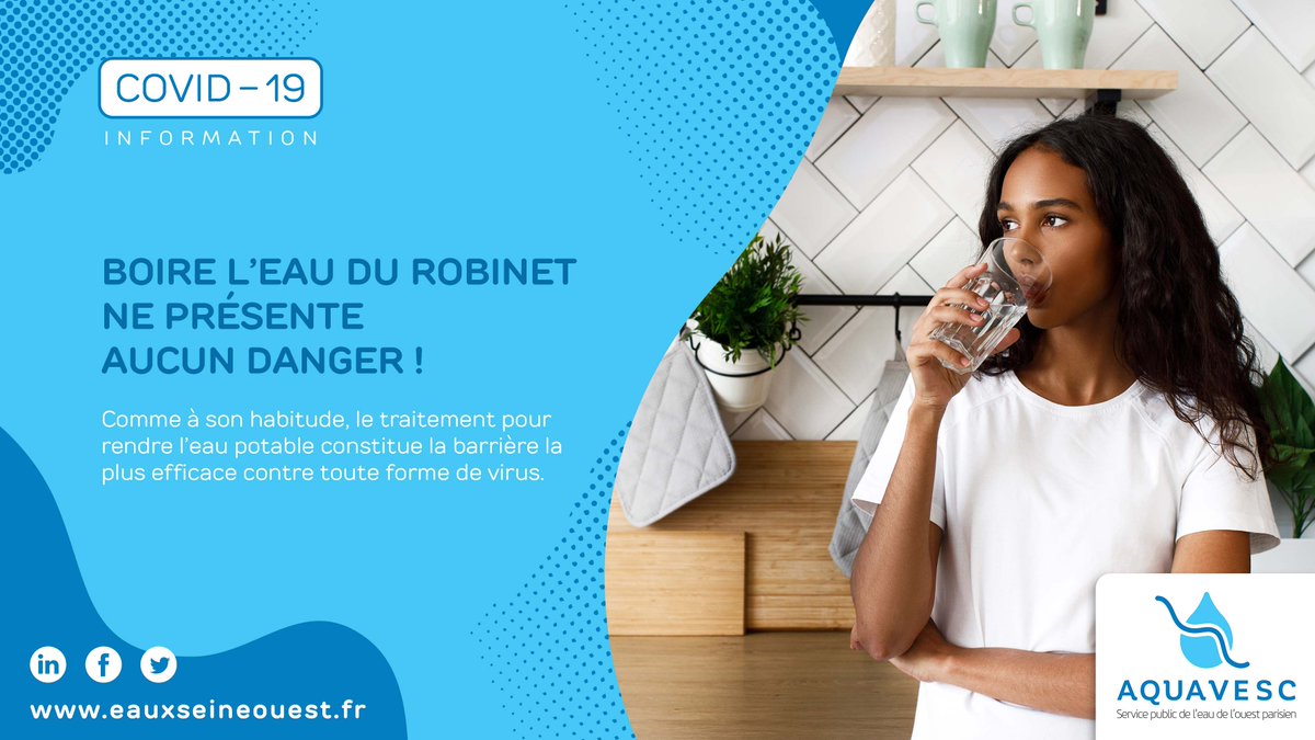 Versailles's tweet photo. 🚰 #Coronavirus : le point sur l'eau du robinet. Dans certaines régions, dont l'@iledefrance, le dosage du chlore a été augmenté pour traiter l’eau du robinet et conserver une eau de bonne qualité microbiologique. Retrouvez les infos sur https://t.co/xEm8L95ESN (actu nationale). https://t.co/dyvIkbodUt