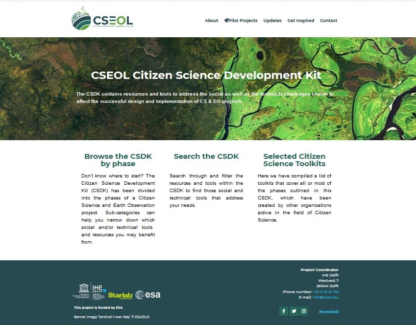 CSEOLab's tweet photo. The @CSEOLab Citizen Science Development Kit #CSDK provides access to >115 tools and resources, according to the distinct phases that a #CitizenScience & #EarthObservation project consists of, & for both #social & #technical aspects. Check it 👉 https://t.co/YXzQyiUGCh https://t.co/RlwDYf8QpO