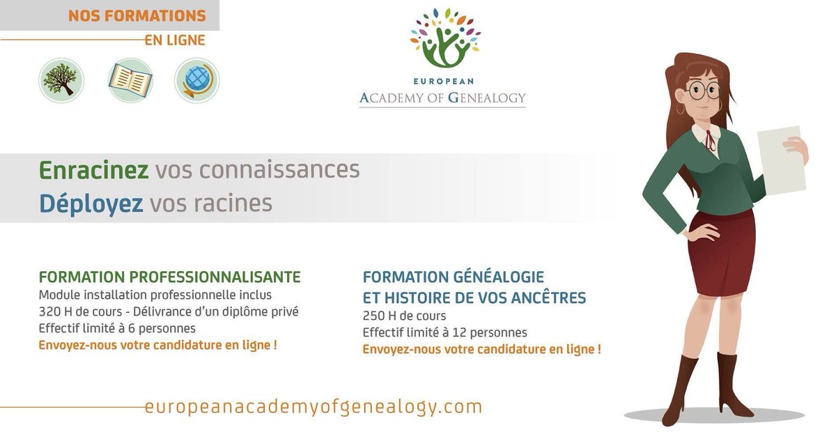 Les inscriptions pour nos formations annuelles sont ouvertes pour l’année 2020-2021 ! 
Rejoignez nos formations en #généalogie professionnalisante ou amateur... Nous sommes à votre disposition pour toute question.
