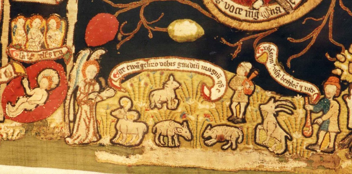 I’ll start  #LockdownBestiary LAMB with examples from my area of work, the  #nuntastic world of Northern Germany and hope colleagues will kick in w/ their expertise! Here lambs from the Wichmannsburg Antependium, dancing  http://www.inschriften.net/lueneburg-kloester-ebstorf-isenhagen-luene-medingen-walsrode-wienhausen/inschrift/nr/di076-0062.html#content 2/x