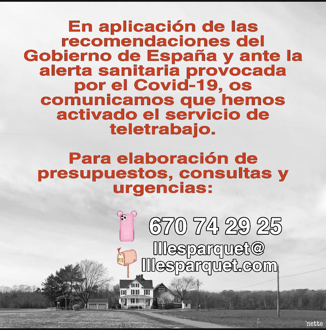 IllesParquet's tweet photo. Todo esto pasará. Entretanto, estamos a tu lado; disipando dudas, solventando urgencias o elaborando presupuestos. Echa un vistazo a nuestra web https://t.co/dXj0liesNw y explícanos qué y cómo lo quieres. #ensenSortirem #yomequedoencasa https://t.co/pmpamnKb7F