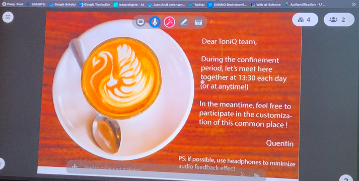 During lockdown, you might want to meet colleagues in a funny way, otherwise than skype, zoom, webex or another videoconference platform. Here an amazing free 3D virtual meeting x multiple discussions, sharing slides in a room, video in another.   #THREAD & musical gift at the end