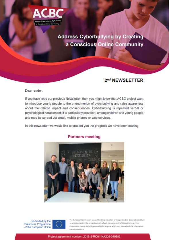 BridgingTTF's tweet photo. ACBC is an @EUErasmusPlus project that we are involved with. The project aims to combat cyberbullying, a big problem for the modern generation in a technologically advanced world. You can find out more about the project by reading the second attached newsletter! https://t.co/BCXci5GK4v