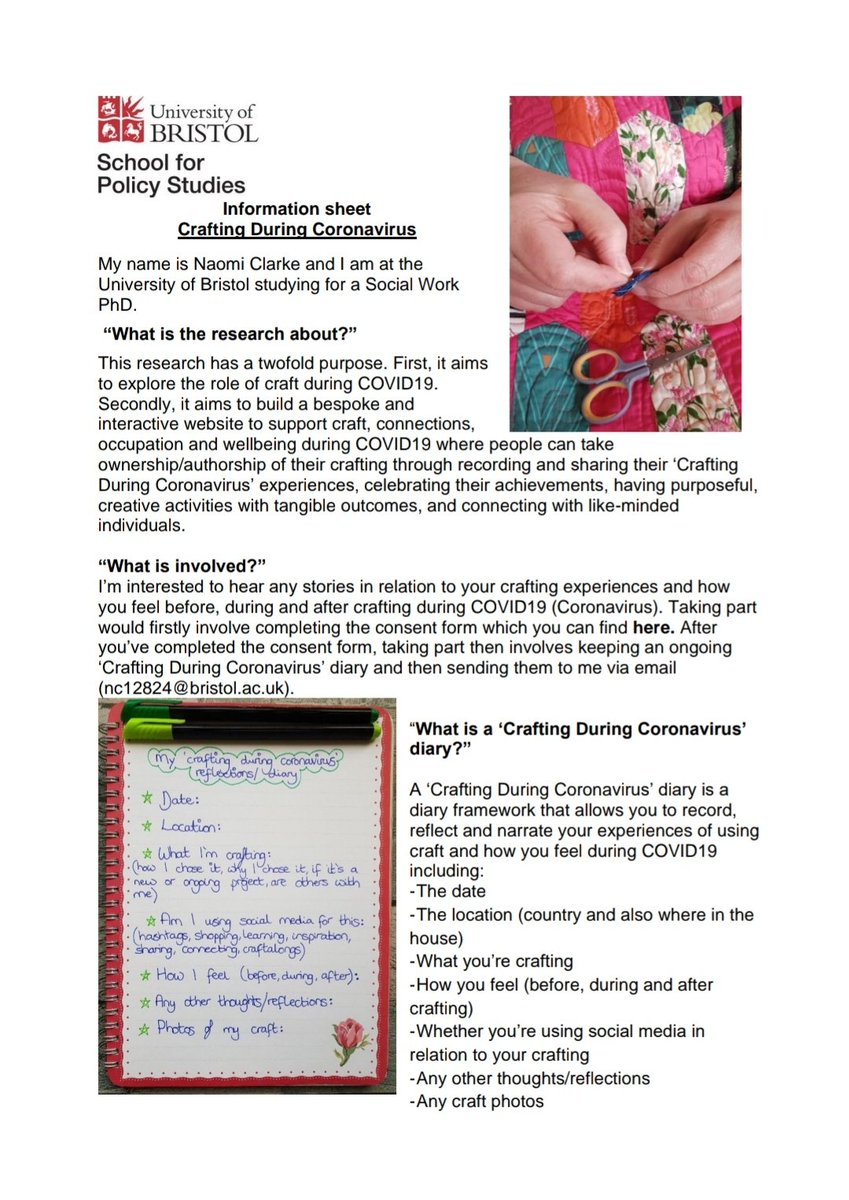 naomia_creative's tweet image. Please retweet/share! NEW RESEARCH STUDY looking for people who are crafting during Coronavirus to participate!  Head on over to my website to read more here: naomialice.co.uk/crafting-durin…
-
#Craft #CraftingDuringCoronavirus #Stitch #Sew #Print #Knit #AcademicTwitter #Create #Make