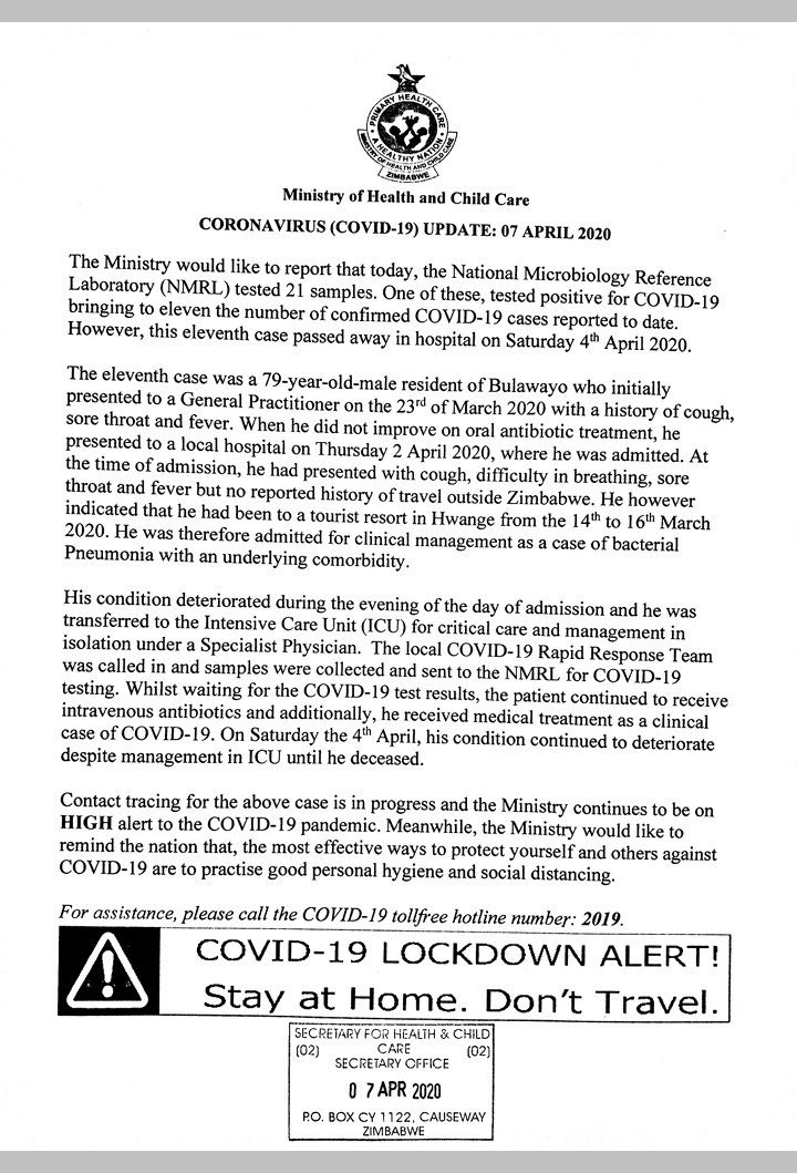  @MoHCCZim  @InfoMinZW  @WHO Big Questions for you    1. What is a “history of cough, sore and fever”? How long is a history in epidemiology? What disease would it be? 2. Why couldn’t tests be done since symptoms were so coincidental with those of covid-19?