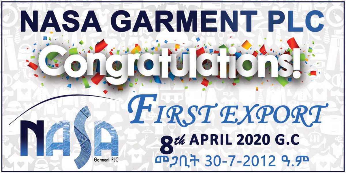 AbebeAbebayehu's tweet photo. NASA Garment PLC, a local investor operating at Hawassa Industrial Park, made its first export shipment. We congratulate the company on this great milestone !!! https://t.co/n8H01L4hcG