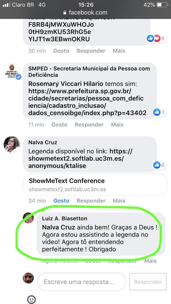 softlabuc3m's tweet photo. Éxito de #showmetext sistema de subtitulado automático con IA en Brasil 👏👏👏 https://t.co/zGIPSwLb36