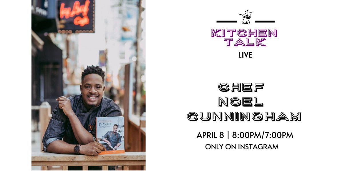 chefsadvocate's tweet photo. Kitchen Talk LIVE! Premiering tonight on IG at 8:00 pm. Join us as we speak with cookbook author, chef Chef Noel Cunningham from his home in Toronto.
#kitchentalklive #chefsadvocate #livestream #chef #food #foodie #cheflife #instafood #cooking #restaurant #foodie #interview https://t.co/nnjrKY6Fgr