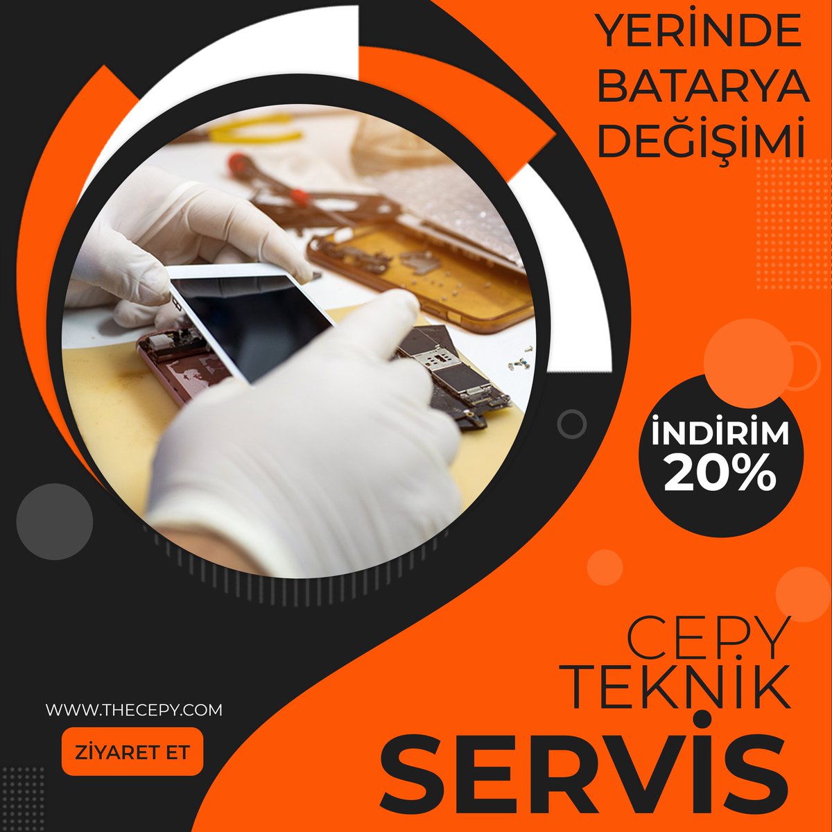 thecepycom's tweet photo. Cep telefonu tamir işlerinizde, yeni nesil hizmet! yerinde telefonunuz tamir ediyoruz sorun büyükse telefonunuzu alıyoruz saatler içinde tamir edip size geri teslim ediyoruz.
#yerindehizmet #telefontamiri #cihaztamiri #tablettamiri #ariza #apple #samsung #cepy #thecepy #tamir https://t.co/LmrqrbOc2H