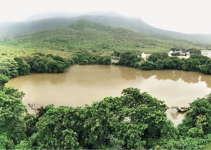 He also constructed the Sudarshna lake, as described by rock inscription of Rudradaman at Junagarh ( 150 AD).This artificial lake was able to provide for the local residents for the next 750 years.Images of Junagarh inscription of Rudradaman and the Sudarshan lake.