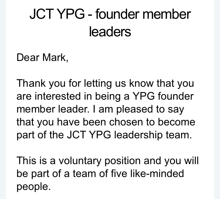 WHOOP, WHOOP - some good news in these troubled times!!
I have been chosen by The Joint Contracts Tribunal (#jct) to become part of their Young Professionals Group (YPG) leadership team. Learn more: bit.ly/3aTjEXN #propertydevelopment #propertydeveloper #realestate