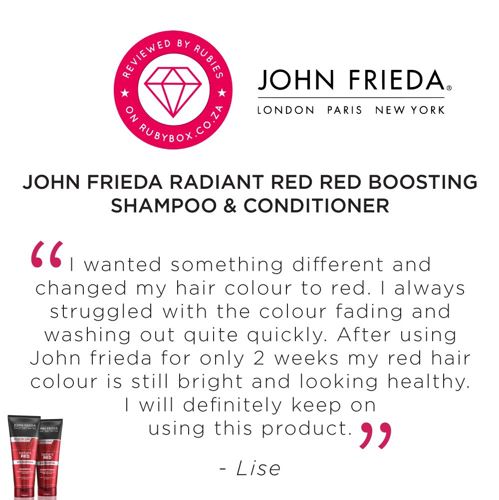 rubybox_beauty's tweet photo. Our rubies have tried the John Frieda Radiant Red shampoo & conditioner while embracing self-care at home, here is what they had they thought! ❤️
Read more reviews here: https://t.co/wZmRCCua0L
#rubybox #rubyboxred #johnfriedasa #RadiantRed https://t.co/eI5beU4vS8