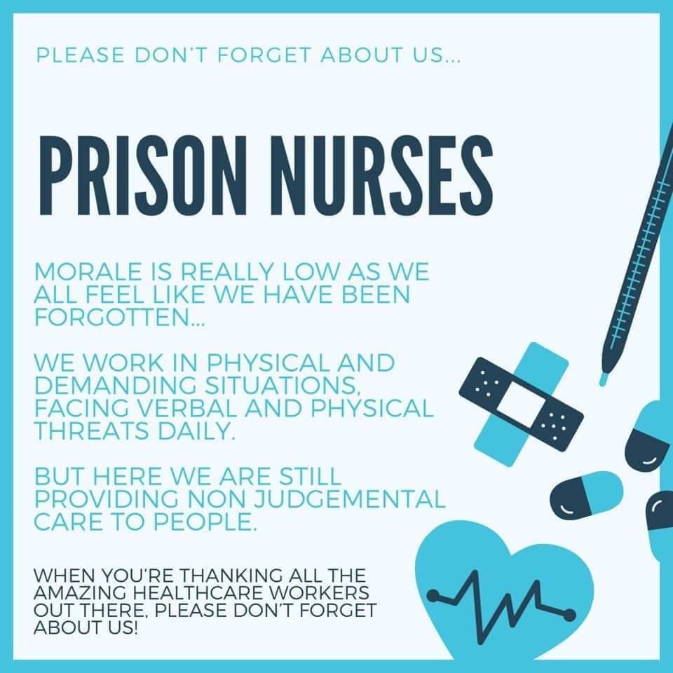 I've just seen this on LinkedIn and definitely worth sharing. Prison healthcare staff are working magnificently in current conditions that most of us would run a mile from. #respect