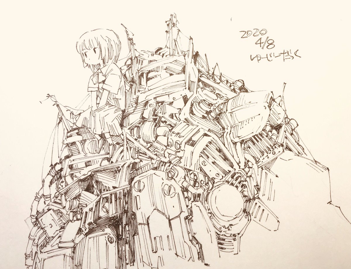 Yuziduck Art Work No Twitter 4 8 本日のらくがき 安定の鉄の塊 自分的らくがきの定番 スクラップの塊ならエンドレスで 描けるw らくがき イラスト イラストレーター ゆーじーだっく ガラクタ スクラップ 鉄の塊 女の子