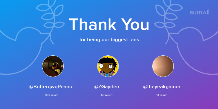 BOXLOX_RR34's tweet photo. Our biggest fans this week: ButterqwqPeanut, ZGayden, theyeakgamer. Thank you! via https://t.co/tdv0NuxBNH https://t.co/b9dobqcsZV