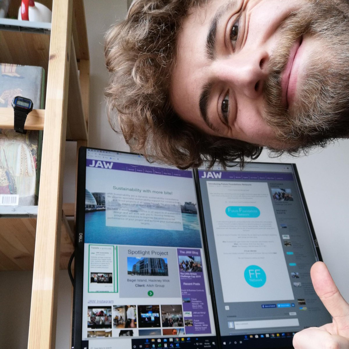 JAWsustain's tweet photo. A sneak peek into how some of the JAW team are getting on in their home offices! #workingfromhome #TeamJAW https://t.co/4mZNBYYNRK
