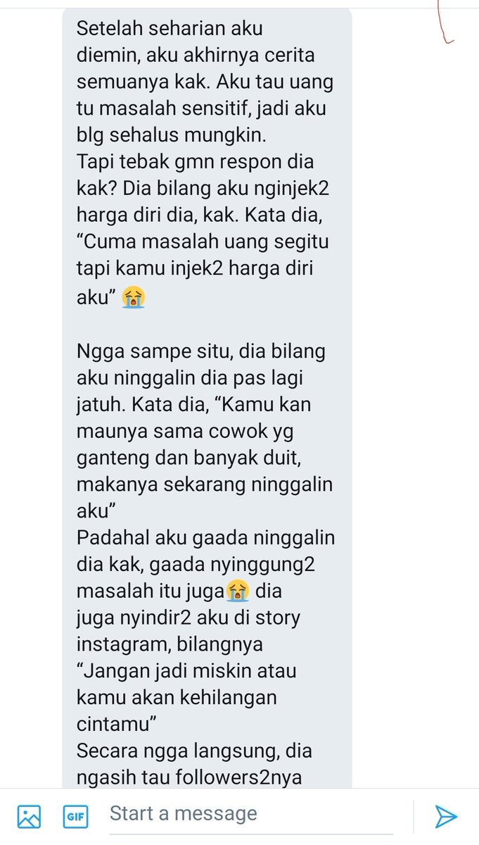 Pengalaman pacaran dg cowo lintahDiporotin sampe mampusA thread dr kawan twitterKasi support guys biar bisa sadar n lepas dr jampi2 cowo pelit tidak berguna itu