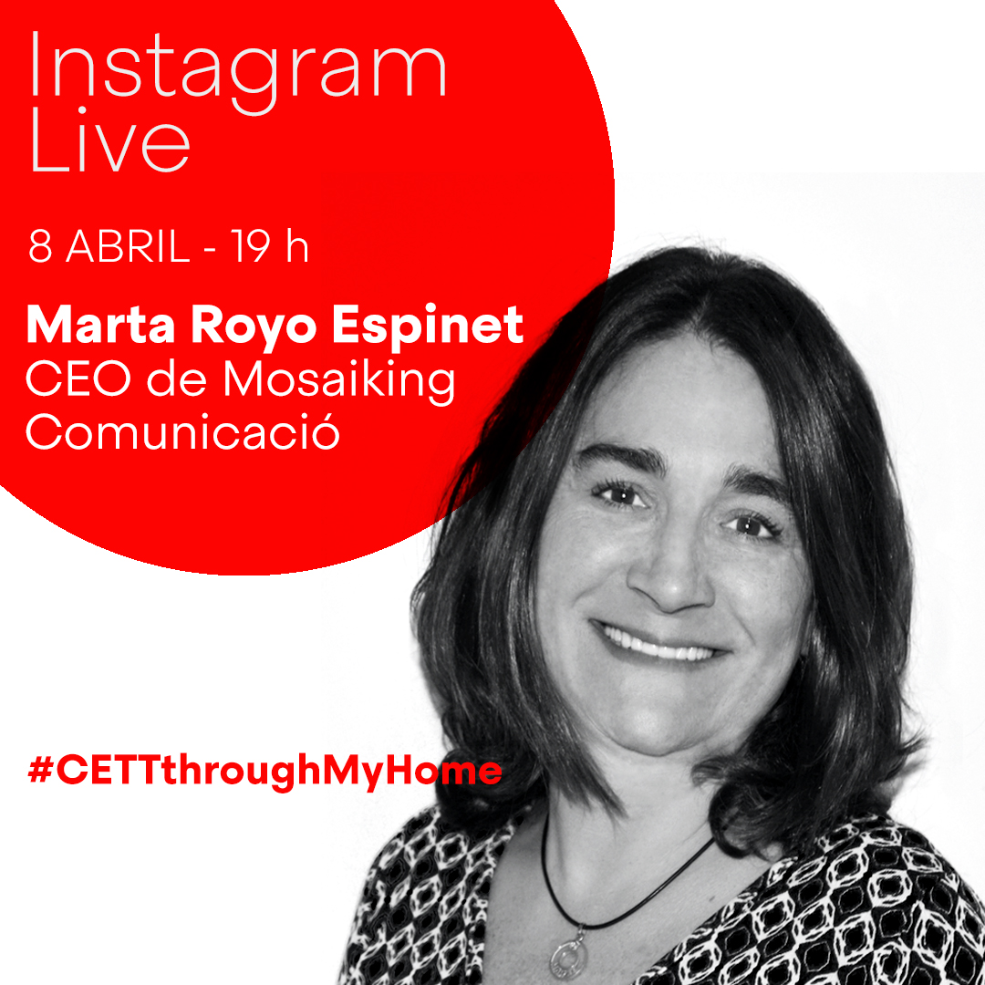 mroyoespinet's tweet photo. Avui a les 19hores seré en directe a l'Instagram de @CETTAlumni del @CETT_UB parlant de comunicació i marques.
Vols saber-ne més? Farem consultes en obert!
19 hores
AI Perfil Instagram @CETTAlumni
#WeAreCETTalumni
#CETTthroughMyHome
#ThroughConnection https://t.co/RNZrBpOlQv