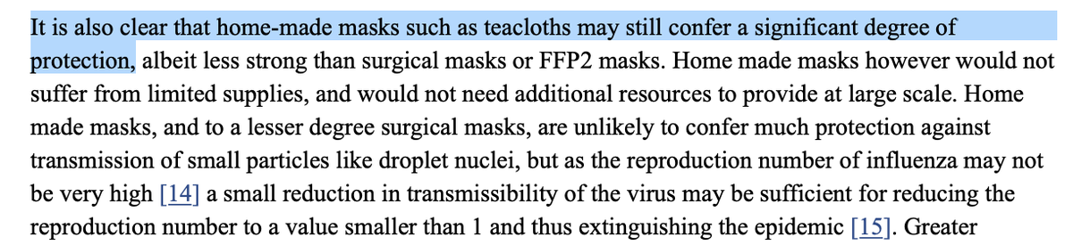 Etude n°2 de 2008. van der Sande M, Teunis P, Sabel R. Professional and home-made face masks reduce exposure to respiratory infections among the general population. PLoS ONE 2008;3(7):e2618. ( https://www.ncbi.nlm.nih.gov/pubmed/18612429 )Le titre est clair... mais 2 extraits.