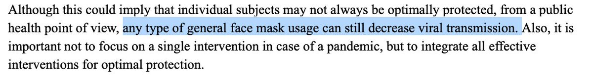 Etude n°2 de 2008. van der Sande M, Teunis P, Sabel R. Professional and home-made face masks reduce exposure to respiratory infections among the general population. PLoS ONE 2008;3(7):e2618. ( https://www.ncbi.nlm.nih.gov/pubmed/18612429 )Le titre est clair... mais 2 extraits.