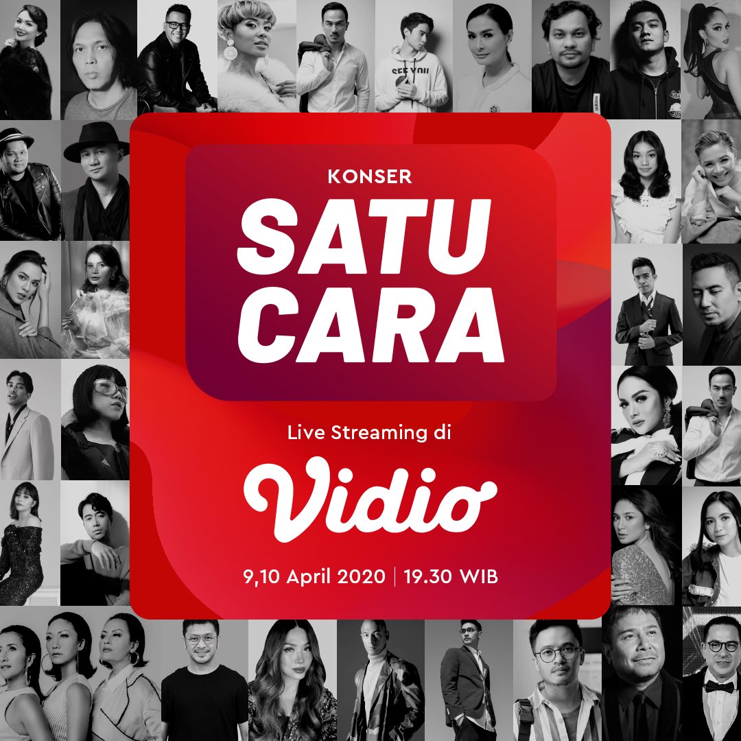 Hilangkan kebosanan dan semakin #betahdirumah dengan nonton #KonserSatuCara.

Yuk ikuti Live streaming gerakan #solidaritastanpabatas, LIVE  tanggal 9-10 April 2020 mulai pukul 19.30 WIB di Vidio, GRATIS di bit.ly/3aOeUmd