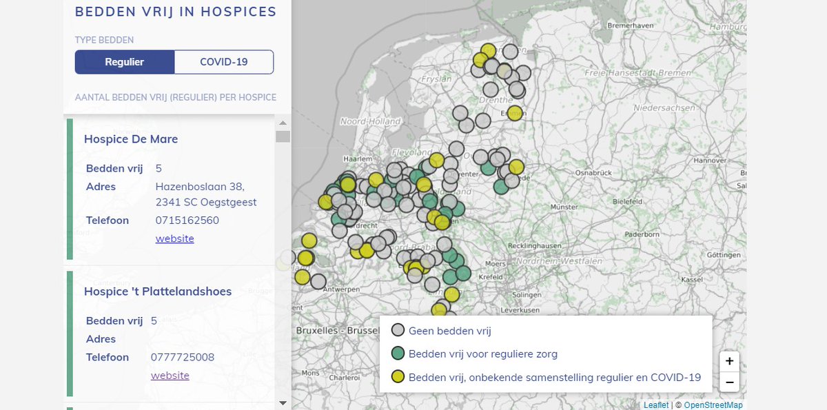 Om zorgprofessionals sneller inzicht te geven in beschikbare plaatsen bij #hospices, biedt PZNL een landelijk overzicht van beschikbare hospicebedden via Palliaweb. palliaweb.nl/nieuws/landeli… <a href="/IKNL/">IKNL</a> @StichtingFibula <a href="/PaTz_nu/">Stichting PaTz</a> #corona #palliatievezorg #COVID2019NL