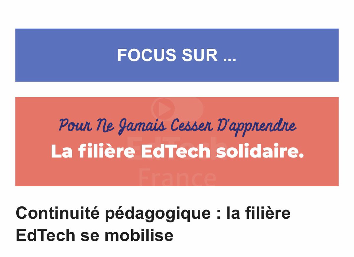 EdtechFrance's tweet photo. Merci @Minist_Travail pour ce focus sur notre portail #EdTech solidaire 😘
⏩ La lettre d’information : https://t.co/GV081F3CW8 https://t.co/WvWnz5Xsyr