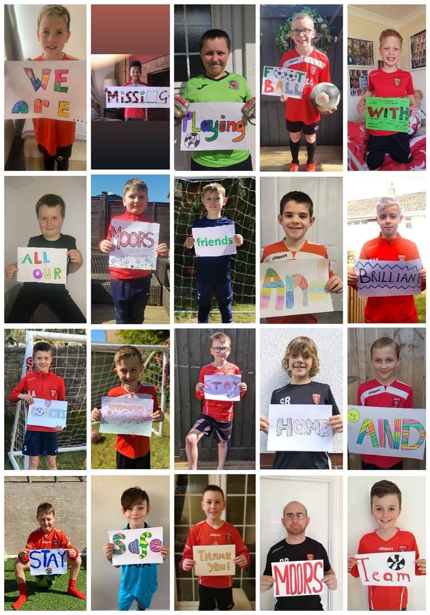 FantasyFootyHub's tweet photo. ⚽️ @moorsyouth, a team in Devon have created a message for us all: 

👏 Credit to Matt Fagan for sharing this with us and to Kathryn Allen who put this together. https://t.co/Kjkm5hj3Kt