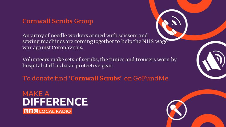 Cornwall Scrubs joins national effort "We’re working as part of a UK wide initiative called 'For The Love Of Scrubs'. Just five days after starting, we have 800 people signed up and are setting up regional teams of sewists to get things moving" Annie Lucas, Cornwall coordinator