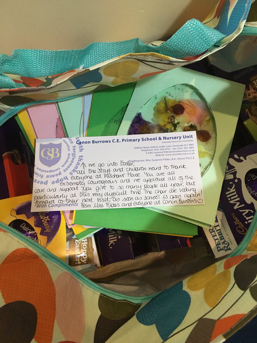 The children in school made beautiful Eater cards and have written them to the key workers at Wilshaw House. They were delivered with the <a href="/ShareMiracleUK/">ShareTheMiracle</a> eggs we collected before school closed. We hope the staff enjoy they well-deserved eggs!