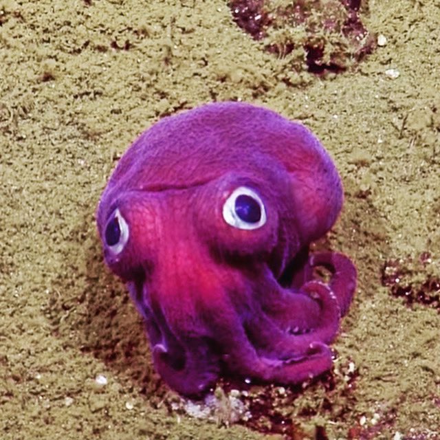 DAY 16: The  #deepsea is unfairly labelled 'scary', but in the depths, over-the-top cuteness exists too! This is the Stubby Squid (Rossia pacifica) & it has ridiculous googly eyes. It burrows into the sediment to camouflage, leaving the  poking out to spot prey.   @EVNautilus