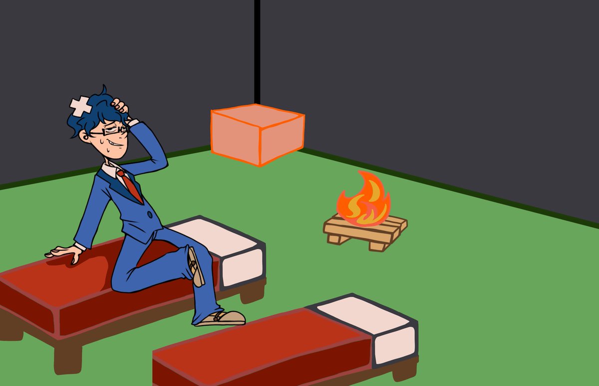 人狼のリスポ地点で 特に意味は無いのにキャンプファイヤーが置いてあるの なんかち 奇数のイラスト