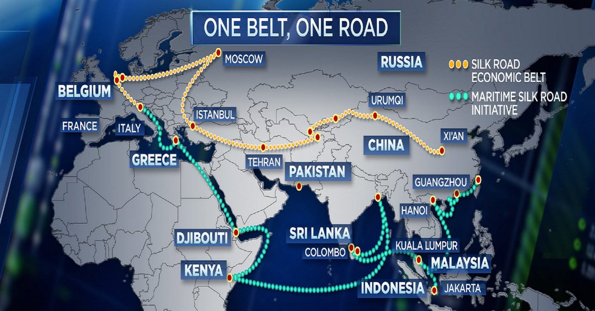 Enter "One Belt, One Road" or the Belt Road Infrastructure (BRI)"One Belt, One Road", China's infrastructure project to recreate the Silk Road uniting Europe and China.