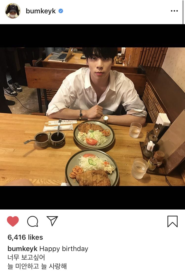 MINHOLE's tweet photo. [TRANS] 200408: Happy birthday
I miss you so much
I am always sorry and I always love you
#bumkeyk https://t.co/lAgtJIIwSU