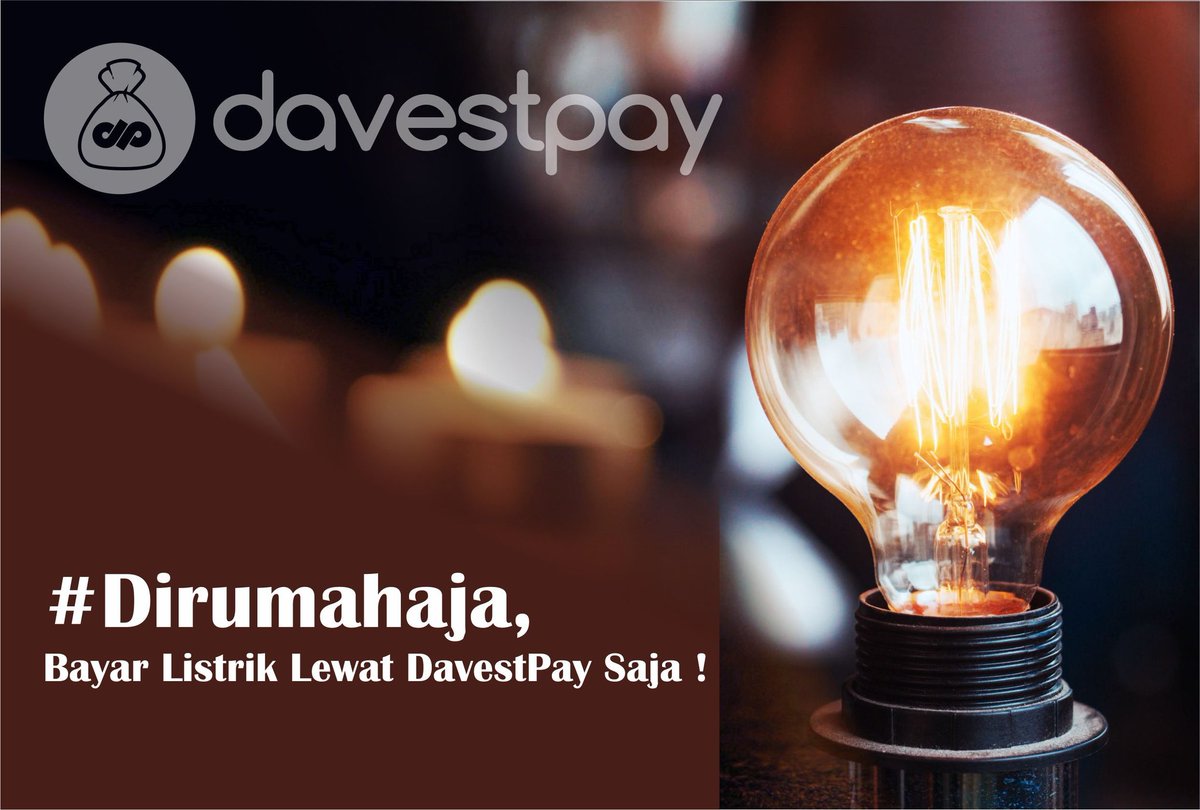 #Dirumahaja, Bayar Listrik Lewat DavestPay saja !
Dampak dari wabah COVID-19, membuat masyarakat harus  tetap di rumah. Karena sedang berada di rumah, akhirnya tidak bisa keluar untuk ke loket pembayaran listrik. Namun terdapat solusi, yaitu dengan memanfaatkan aplikasi DavestPay