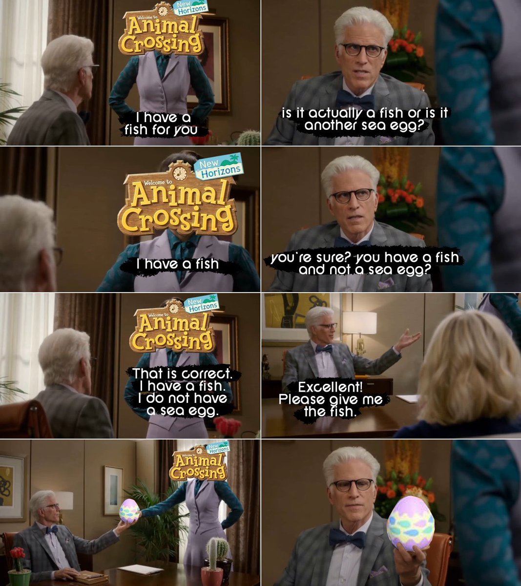 Incredibly niche meme as you need to both be into Animal Crossing and The Good Place. But this had me rolling.