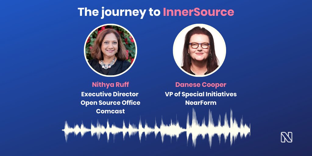 Nearform (@nearform) on Twitter photo In our latest podcast <a href="/DivaDanese/">Danese Cooper</a> chats with <a href="/nithyaruff/">Nithya Ruff</a> about <a href="/comcast/">Comcast</a>'s journey to #InnerSource.
π§ Listen on:
β Spotify: nf.ie/3aSiVWI
β Stitcher: nf.ie/34nw087
β iTunes: nf.ie/2UWlemh
β Soundcloud: nf.ie/39Wo26W In our latest podcast <a href="/DivaDanese/">Danese Cooper</a> chats with <a href="/nithyaruff/">Nithya Ruff</a> about <a href="/comcast/">Comcast</a>'s journey to #InnerSource.
π§ Listen on:
β Spotify: nf.ie/3aSiVWI
β Stitcher: nf.ie/34nw087
β iTunes: nf.ie/2UWlemh
β Soundcloud: nf.ie/39Wo26W